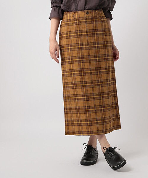 studio CLIP（スタディオクリップ）の「タータンチェックAラインスカート（スカート・レッド/イエロー/ブラックウォッチ）」の2枚目の写真