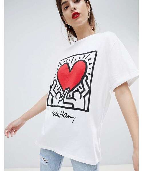 Keith Haring キース ヘリング の Stradivarius Keith Haring Holding Heart Tee Tシャツ カットソー Wear