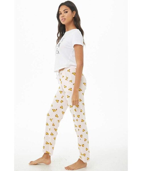 FOREVER 21(フォーエバー トゥエンティーワン)の「Forever 21 Pizza Graphic PJ Set(ルームウェア/パジャマ・レディース・White・X-small/Small/Medium)」の2枚目の写真