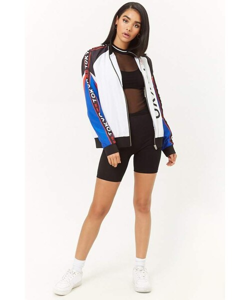 FOREVER 21(フォーエバー トゥエンティーワン)の「Forever 21 Tokyo Graphic Windbreaker(ジャケット/アウター・レディース・Red・Small/Medium/Large)」の2枚目の写真