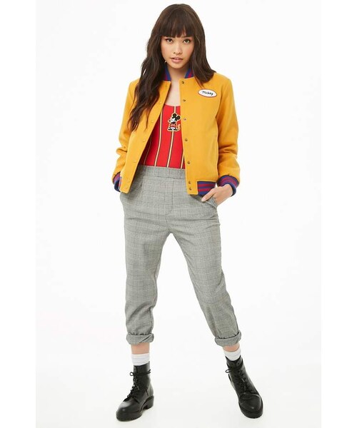 FOREVER 21（フォーエバー トゥエンティーワン）の「Forever 21 Mickey Mouse Varsity Jacket（ジャケット/アウター・レディース・Yellow・Small/Medium/Large）」の2枚目の写真