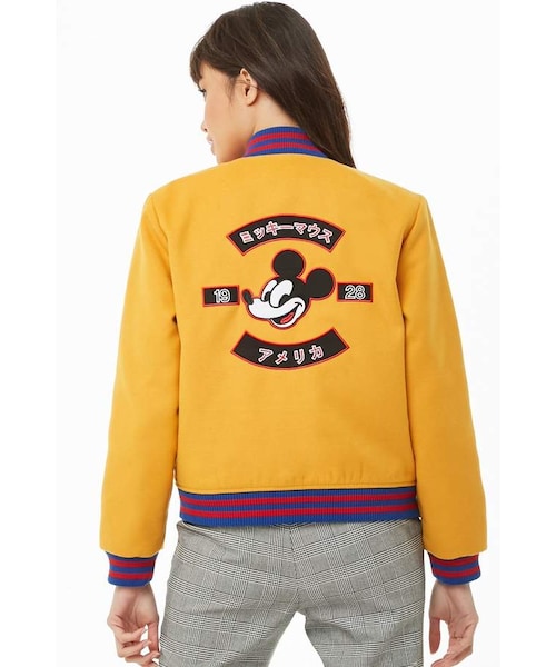 FOREVER 21（フォーエバー トゥエンティーワン）の「Forever 21 Mickey Mouse Varsity Jacket（ジャケット/アウター・レディース・Yellow・Small/Medium/Large）」の3枚目の写真