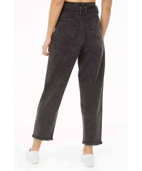 FOREVER 21(フォーエバー トゥエンティーワン)の「Forever 21 High-Rise Frayed Jeans(デニムパンツ・レディース・Black・24/25/26/27/28/29/30/31)」の4枚目の写真