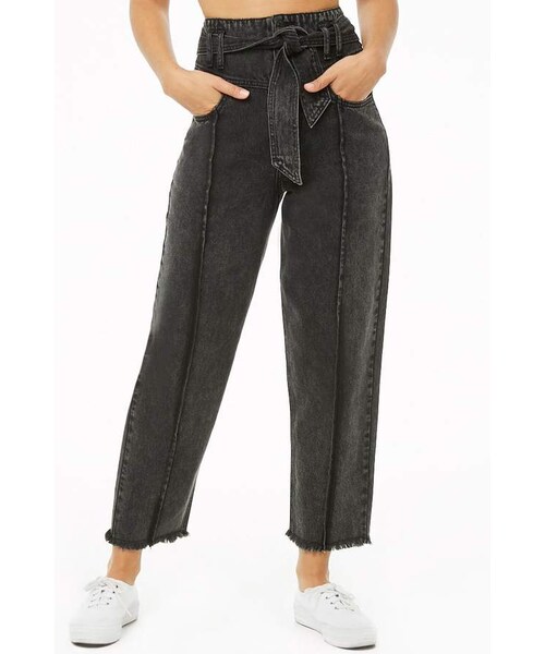 FOREVER 21(フォーエバー トゥエンティーワン)の「Forever 21 High-Rise Frayed Jeans(デニムパンツ・レディース・Black・24/25/26/27/28/29/30/31)」の3枚目の写真