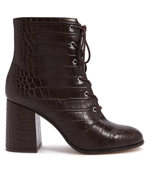 FOREVER 21（フォーエバー トゥエンティーワン）の「Forever 21 Faux Croc Leather Booties（ブーツ・レディース・Blue/Brown・8/9/10/6/7/7.5）」の2枚目の写真