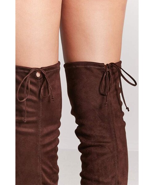 FOREVER 21（フォーエバー トゥエンティーワン）の「Forever 21 Faux Suede Thigh-High Boots（ブーツ・レディース・Brown/Black・6/7/7.5/8/9/10/5.5）」の5枚目の写真
