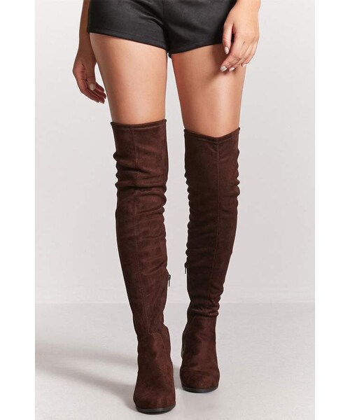 faux suede thigh high boots forever 21
