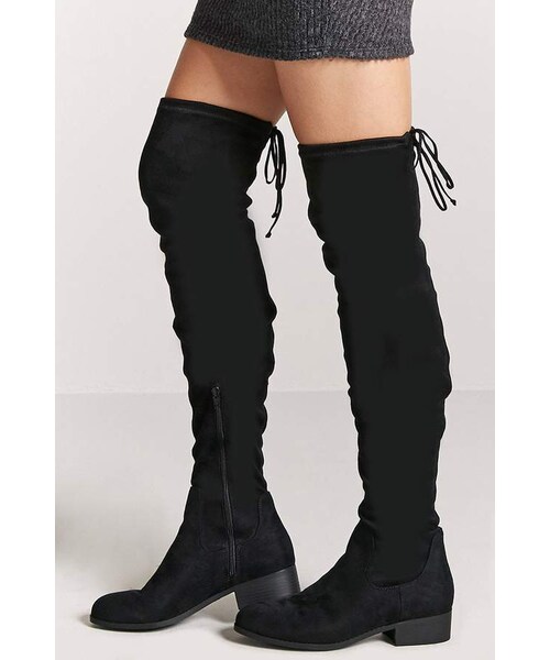 faux suede thigh high boots forever 21
