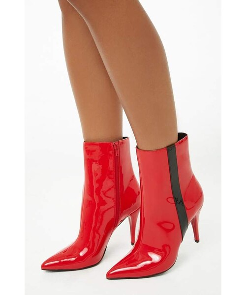 red patent leather boots forever 21