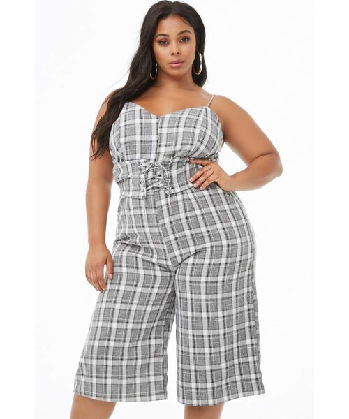 forever 21 plaid jumpsuit