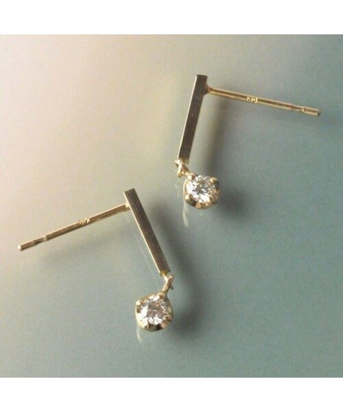 anq.（アンク）の「【anq.】K10・ダイヤモンド バースタッドピアス 