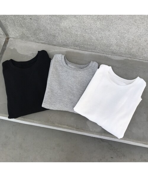 copine(コピン)の「大人カジュアル!カットワッフルクルーネックロンT(3color)【クリックポスト対象商品】(Tシャツ/カットソー・レディース・その他)」の1枚目の写真