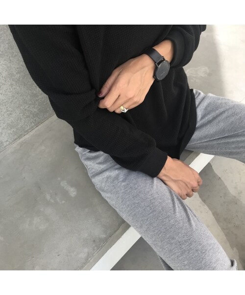 copine(コピン)の「大人カジュアル!カットワッフルクルーネックロンT(3color)【クリックポスト対象商品】(Tシャツ/カットソー・レディース・その他)」の4枚目の写真