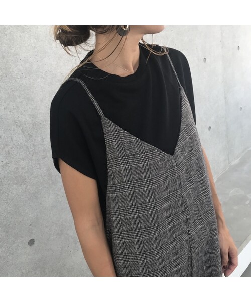 copine（コピン）の「再入荷！グレンチェック柄ワイドサロペット(2color)【クリックポスト対象商品】（つなぎ/オールインワン・レディース・その他）」の10枚目の写真
