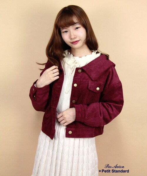 paravion（パラビオン）の「後ろリボンジャケット（ジャケット/アウター・レディース・デニム/ボルドー/キャメル・ONE）」の6枚目の写真