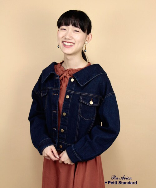 paravion（パラビオン）の「後ろリボンジャケット（ジャケット/アウター・レディース・デニム/ボルドー/キャメル・ONE）」の4枚目の写真