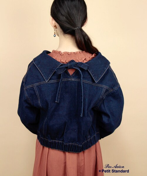 paravion（パラビオン）の「後ろリボンジャケット（ジャケット/アウター・レディース・デニム/ボルドー/キャメル・ONE）」の5枚目の写真