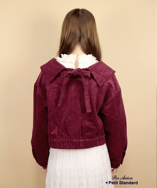 paravion（パラビオン）の「後ろリボンジャケット（ジャケット/アウター・レディース・デニム/ボルドー/キャメル・ONE）」の7枚目の写真