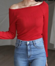 DHOLIC | スリムオフショルダー二ット(ニット/セーター)