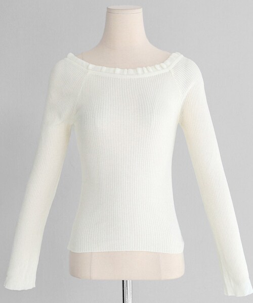 DHOLIC(ディーホリック)の「スリムオフショルダー二ット(ニット/セーター・レディース・ブラック/レッド/ホワイト/ピンク・FREE)」の2枚目の写真