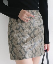 DHOLIC | パイソンスキン調ミニスカート(スカート)