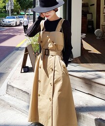 DHOLIC | ベルトSETダブルボタンワンピース(ワンピース)