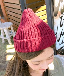 minsshop | カラーリブ編みビーニー帽(ニットキャップ/ビーニー)