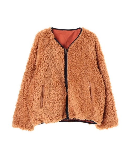 Green Parks(グリーンパークス)の「リバーシブルボアブルゾン(ジャケット/アウター・アイボリー/ブラック/ピンク/キャメル・F)」の13枚目の写真