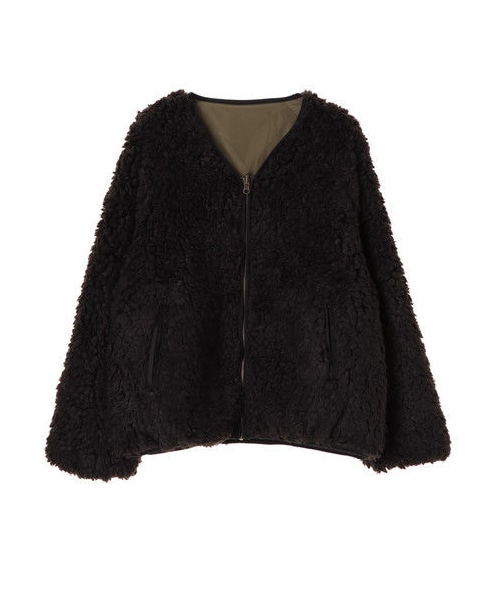 Green Parks(グリーンパークス)の「リバーシブルボアブルゾン(ジャケット/アウター・アイボリー/ブラック/ピンク/キャメル・F)」の11枚目の写真