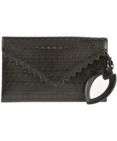 ALAIA アライア レザー パンチング クラッチバッグ ブラック ALAIA アライア レザー パンチング クラッチバッグ ブラック Alaïa