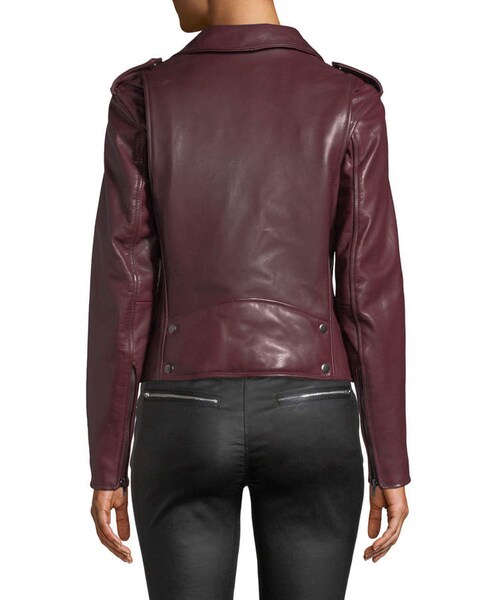 7 For All Mankind（セブンフォーオールマンカインド）の「7 For All Mankind Zip-Front Leather Biker Jacket（ライダースジャケット・レディース・Red・Large/Small/Medium）」の4枚目の写真