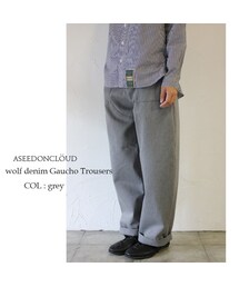 ASEEDONCLOUD | ASEEDONCLOUD アシードンクラウド wolf denim Gaucho Trousers #grey 【送料無料】(デニムパンツ)