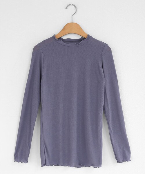 DHOLIC（ディーホリック）の「ウェーブヘムスリムTシャツ（Tシャツ/カットソー・レディース・ブラウン/パープル/ブラック/レッド・FREE）」の3枚目の写真