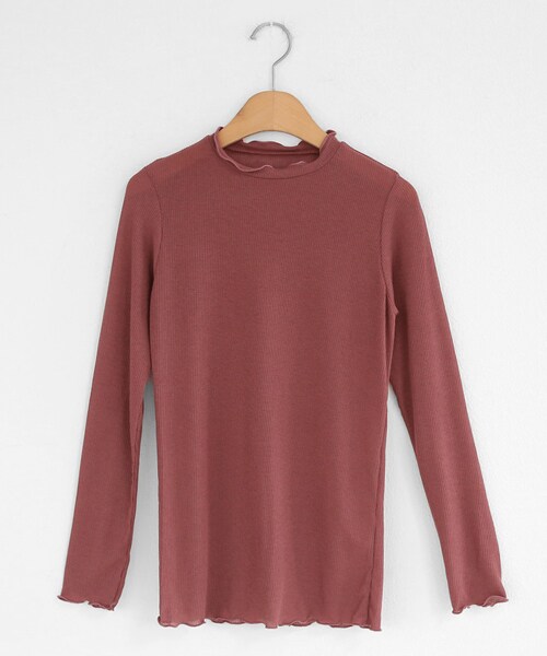 DHOLIC（ディーホリック）の「ウェーブヘムスリムTシャツ（Tシャツ/カットソー・レディース・ブラウン/パープル/ブラック/レッド・FREE）」の4枚目の写真