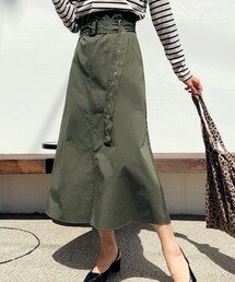 DHOLIC | ベルトSETスリットフレアスカート(スカート)