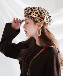 DHOLIC | レオパードベレー帽(ハンチング/ベレー帽)