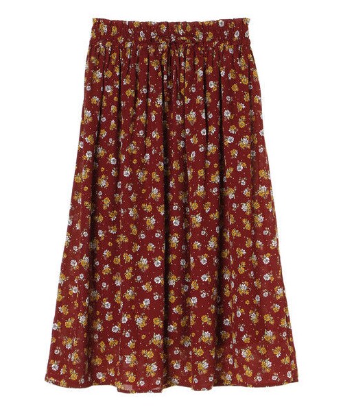 earth music&ecology(アースミュージックアンドエコロジー)の「・花柄スピンドルギャザースカート(スカート・ブラック/ボルドー/ブラウン・F)」の9枚目の写真