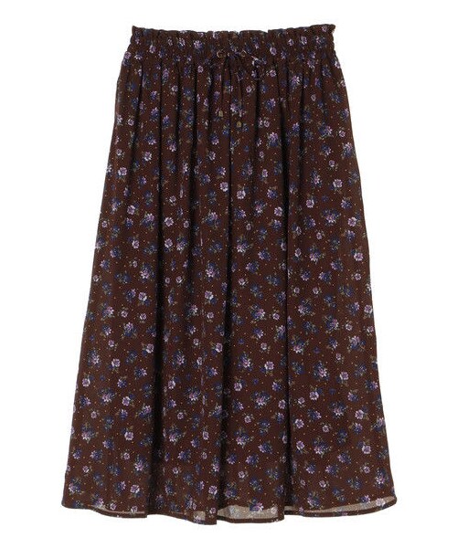 earth music&ecology(アースミュージックアンドエコロジー)の「・花柄スピンドルギャザースカート(スカート・ブラック/ボルドー/ブラウン・F)」の10枚目の写真