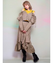 lilLilly（リルリリー）の「ドットチェックフリルスカート（）」 - WEAR