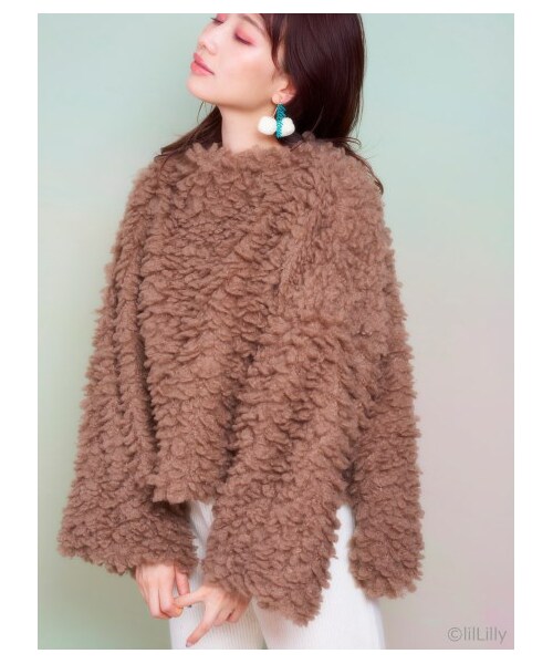 lilLilly(リルリリー)の「プードルプルオーバー(トップス・レディース・WHITE/BROWN/BLACK・FREE)」の3枚目の写真