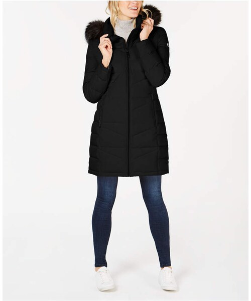 Calvin Klein,Calvin Klein Faux-Fur-Trim Hooded Puffer Coat - WEAR