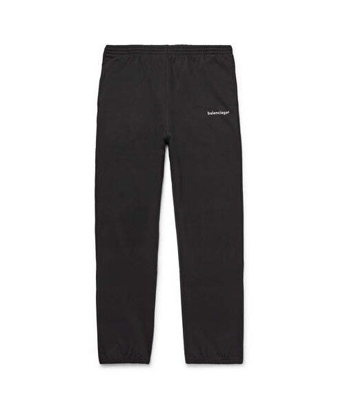 BALENCIAGA(バレンシアガ)の「Balenciaga Tapered Logo-Print Loopback Cotton-Jersey Sweatpants(その他パンツ・メンズ・Black・S/XS/L/M/XL)」の1枚目の写真