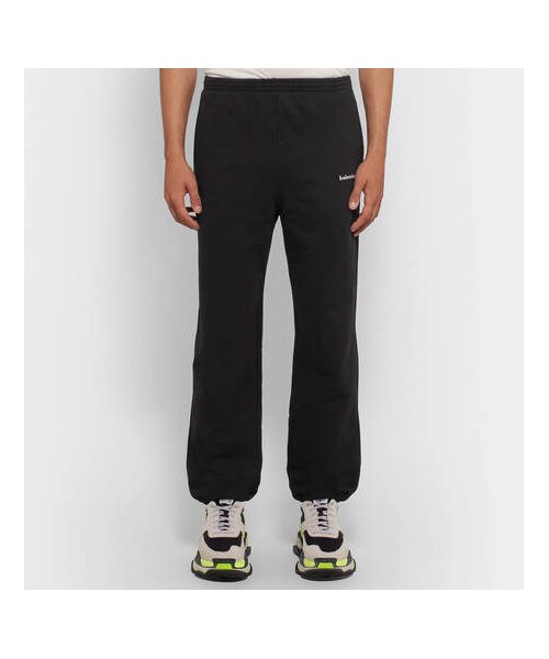 BALENCIAGA(バレンシアガ)の「Balenciaga Tapered Logo-Print Loopback Cotton-Jersey Sweatpants(その他パンツ・メンズ・Black・S/XS/L/M/XL)」の5枚目の写真