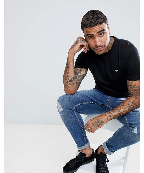EMPORIO ARMANI（エンポリオアルマーニ）の「Emporio Armani crew neck 2 pack t-shirt in black（Tシャツ/カットソー・メンズ・Black・XXS/M/XXL/S/XS/XL/L）」の4枚目の写真