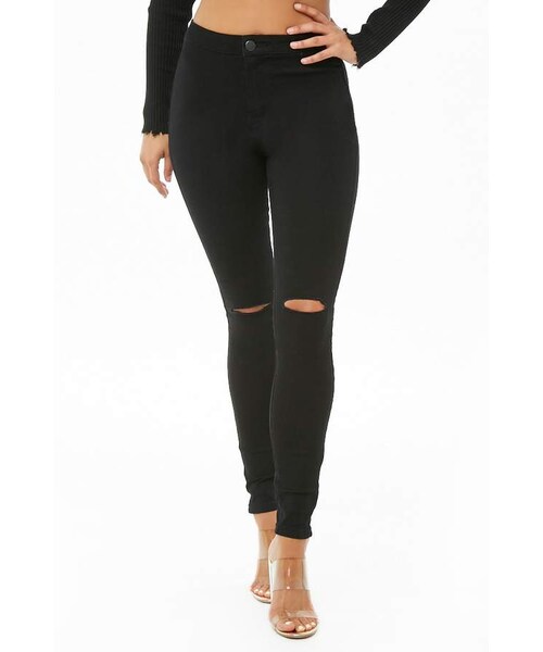 FOREVER 21（フォーエバー トゥエンティーワン）の「Forever 21 High-Rise Skinny Jeans（デニムパンツ・レディース・Green/Red/Black/Blue・5/11/1/7/13/3/9/15）」の2枚目の写真