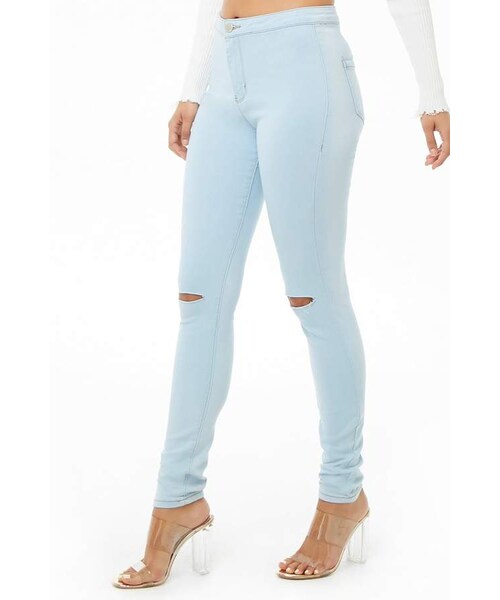 FOREVER 21（フォーエバー トゥエンティーワン）の「Forever 21 High-Rise Skinny Jeans（デニムパンツ・レディース・Green/Red/Black/Blue・5/11/1/7/13/3/9/15）」の3枚目の写真