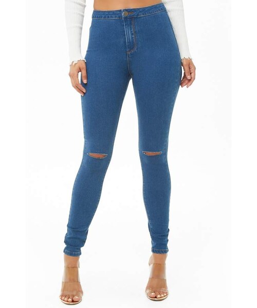 FOREVER 21（フォーエバー トゥエンティーワン）の「Forever 21 High-Rise Skinny Jeans（デニムパンツ・レディース・Green/Red/Black/Blue・5/11/1/7/13/3/9/15）」の8枚目の写真