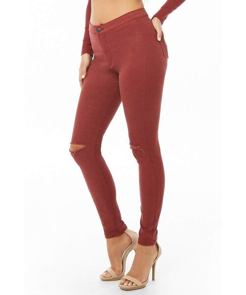 FOREVER 21（フォーエバー トゥエンティーワン）の「Forever 21 High-Rise Skinny Jeans（デニムパンツ・レディース・Green/Red/Black/Blue・5/11/1/7/13/3/9/15）」の4枚目の写真