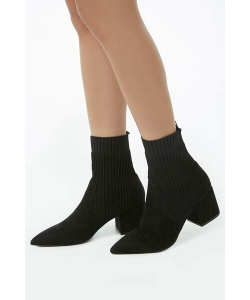 Forever 21 Ribbed Faux Suede Booties - WEAR