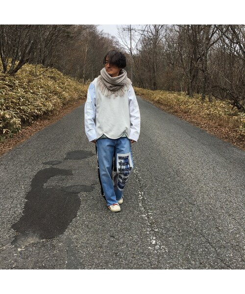 bedsidedrama（ベットサイドドラマ）の「bedsidedrama　クラシックモヘアネックウォーマー（GREY）（ネックウォーマー/スヌード・レディース・その他）」の6枚目の写真